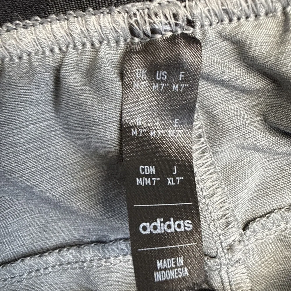 Adidas Gray Athletic Shorts with Black Waistband, Size Medium Gym Shorts Workout